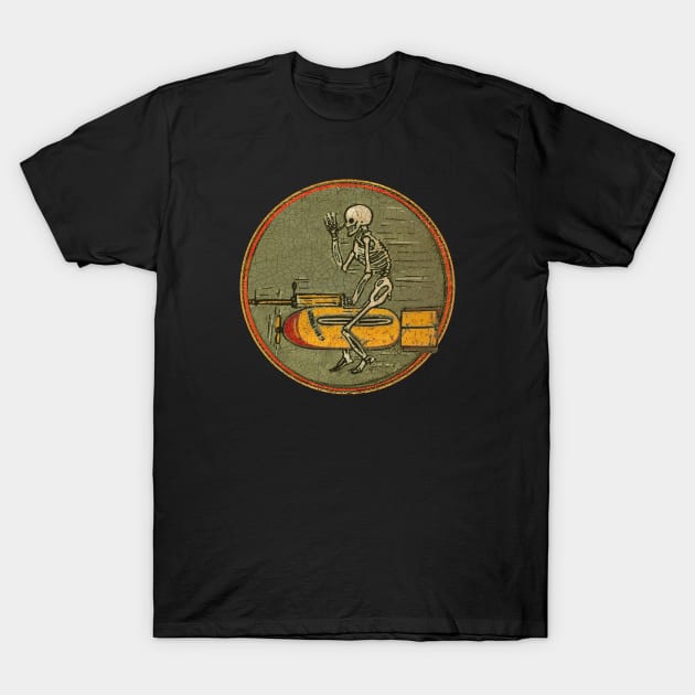 WW2 airforce Skeleton Bomber Patch T-Shirt by Midcenturydave